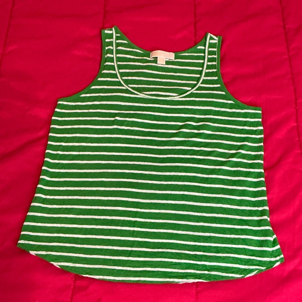 MK Green Striped Women's Tank Top